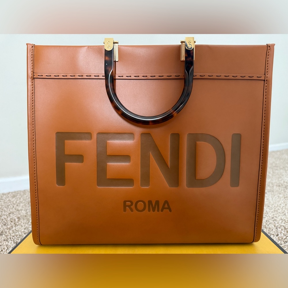 Fendi Sunshine Medium Brown Shopper Bag